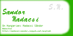 sandor madacsi business card